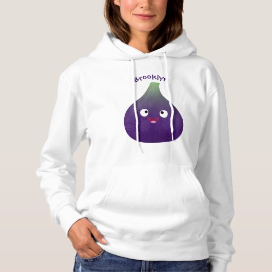 Vruchten van paars cartoon hoodie (Voorkant)