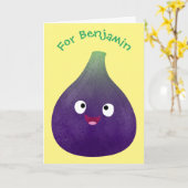 Vruchten van paars cartoon kaart (Gele Bloem)
