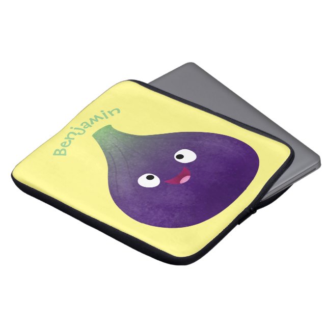 Vruchten van paars cartoon laptop sleeve (Voorkant top)