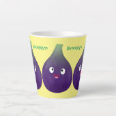 Vruchten van paars cartoon latte mok (Voorkant)