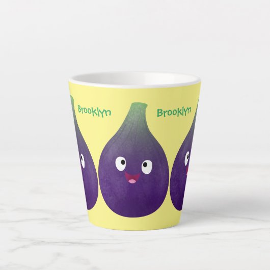 Vruchten van paars cartoon latte mok (Voorkant)