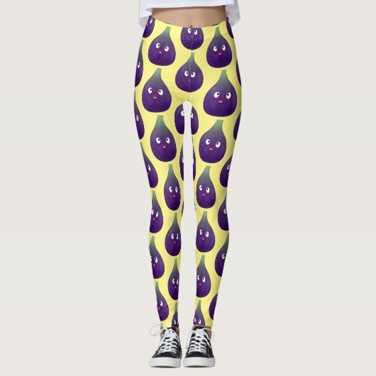 Vruchten van paars cartoon leggings (Voorkant)