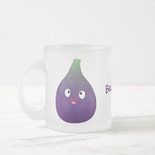 Vruchten van paars cartoon matglas koffiemok