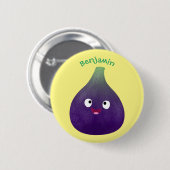 Vruchten van paars cartoon ronde button 5,7 cm (Voorkant /achterkant)