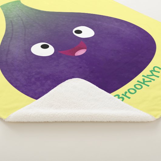 Vruchten van paars cartoon sherpa deken (3/4)