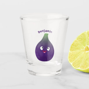 Vruchten van paars cartoon shot glas
