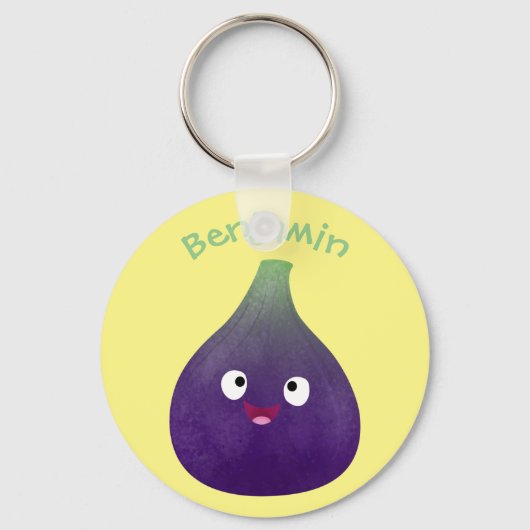 Vruchten van paars cartoon sleutelhanger (Voorkant)