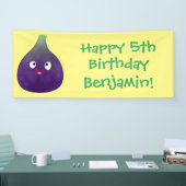 Vruchten van paars cartoon spandoek (Beurs)