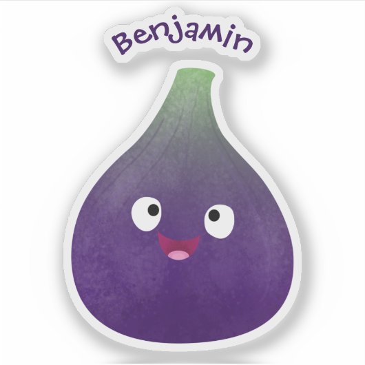 Vruchten van paars cartoon sticker (Voorkant)