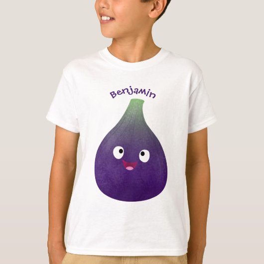 Vruchten van paars cartoon t-shirt (Voorkant)