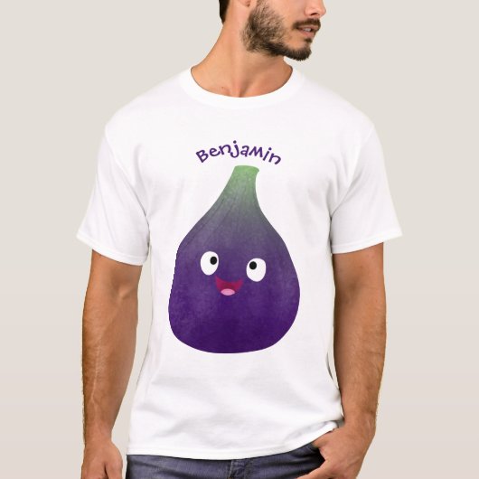 Vruchten van paars cartoon t-shirt (Voorkant)