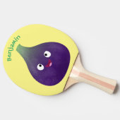 Vruchten van paars cartoon tafeltennisbatje (Zijkant)