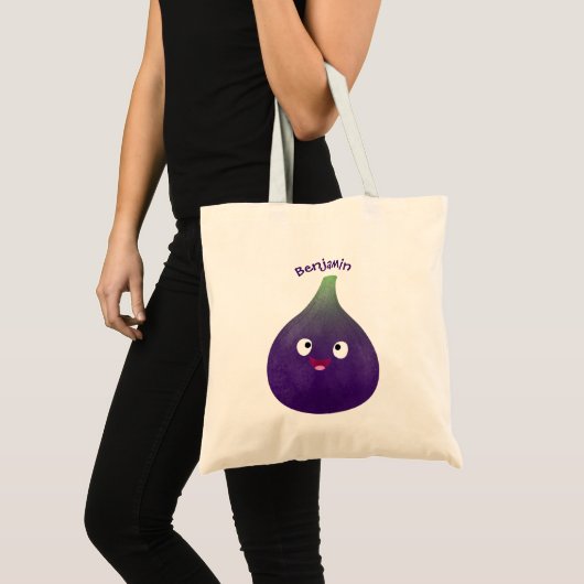 Vruchten van paars cartoon tote bag (Voorkant (product))