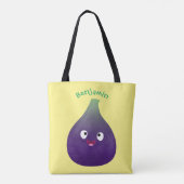 Vruchten van paars cartoon tote bag (Achterkant)
