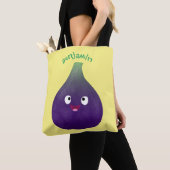 Vruchten van paars cartoon tote bag (Dichtbij)