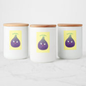 Vruchten van paars cartoon voedselcontainer etiket (Flessen)