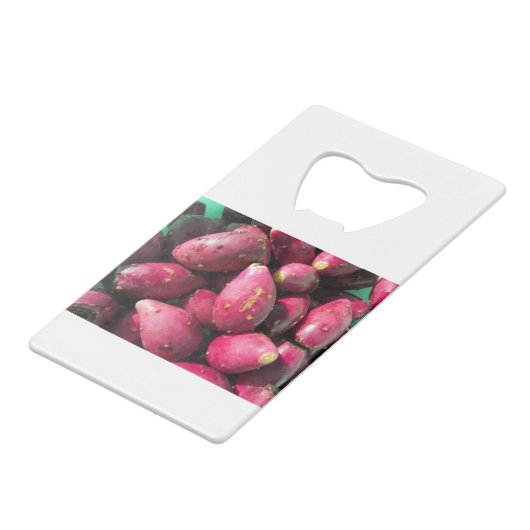 Vruchten van roodbruine peren creditkaart flessenopener (Achterkant Gekanteld)