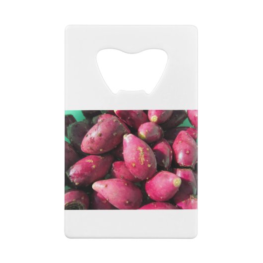 Vruchten van roodbruine peren creditkaart flessenopener (Achterkant)