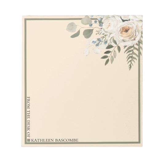 Vruchten van Rozen van het bureau van de crème Notitieblok (Voorkant)