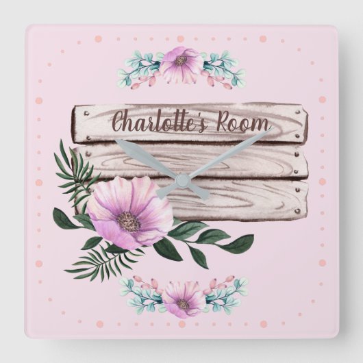 Vruchten voor meisjes aanpassen vierkante klok (Voorkant)