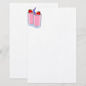 Vruchten Vrucht Smoothie Aardbei Briefpapier (Voorkant / Achterkant)