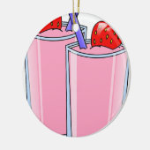 Vruchten Vrucht Smoothie Aardbei Keramisch Ornament (Links)