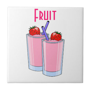 Vruchten Vrucht Smoothie Aardbei Tegeltje