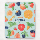 Vruchten Waterverf Kleurrijk Gepersonaliseerd Patr Muismat (Voorkant)