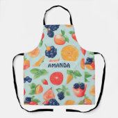 Vruchten Waterverf Kleurrijk Gepersonaliseerd Patr Schort (Voorkant)