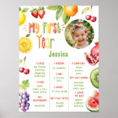 Vruchten zomer 1e verjaardag foto mijlpaal poster (Voorkant)