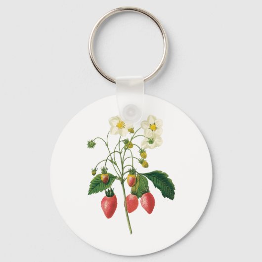 vruchtenbessen Voedingsaardbeien door Redoute Sleutelhanger (Voorkant)