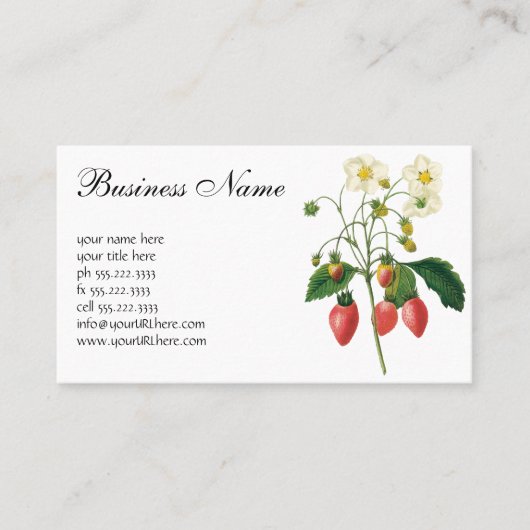  vruchtenbessen Voedingsaardbeien door Redoute Visitekaartje (Voorkant)