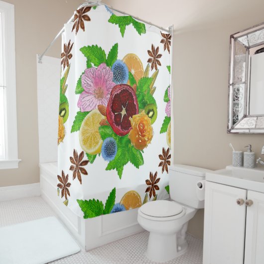 Vruchtenbiet. Douchegordijn (In situ)