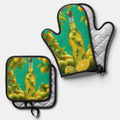 Vruchtenfusie  ovenwant & pannenlap set (Voorkant / Achterkant)