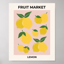 Vruchtenmarkt Lemon Print Moderne Food Art Abstrac