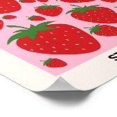 Vruchtenmarkt Roze aardbeien Voedingskunst Abstrac Poster (Hoek)