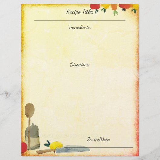 vruchtenmoes recept letterhead (Voorkant)