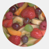 Vruchtensalade, close-up ronde sticker (Voorkant)