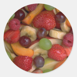 Vruchtensalade, close-up ronde sticker