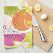 Vruchtensalade; collage van zomervruchten theedoek (Quarter Fold)