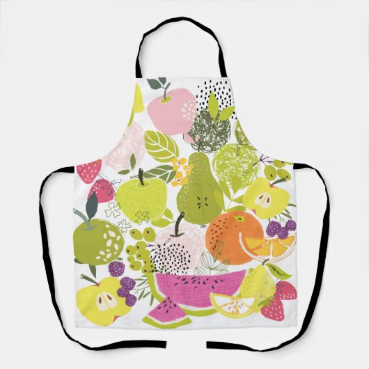 Vruchtensalade; schort van collage van zomervrucht (Voorkant)