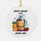Vruchtensap houdt kalm en sap gezond keramisch ornament (Voorkant)