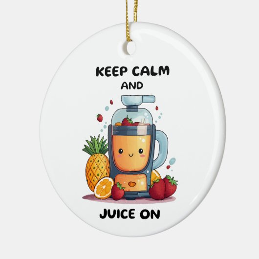 Vruchtensap houdt kalm en sap gezond keramisch ornament (Links)