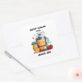 Vruchtensap houdt kalm en sap gezond vierkante sticker (Envelop)