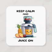 Vruchtensap houdt kalm en sap gezond vierkante visitekaartje (Achterkant)