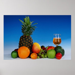 Vruchtensoorten en vruchtensap poster