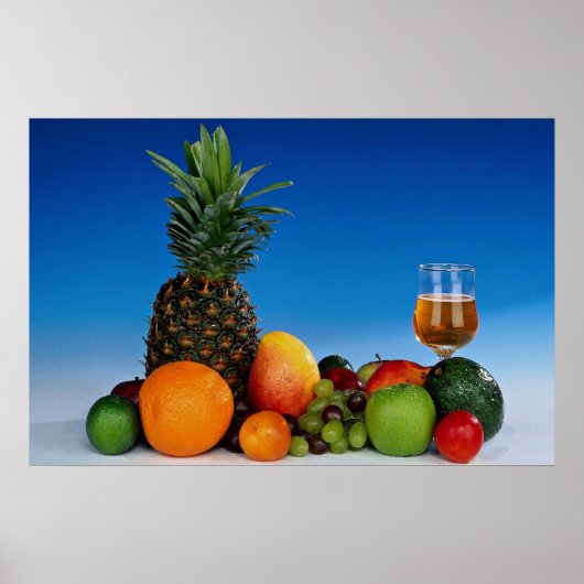 Vruchtensoorten en vruchtensap poster (Voorkant)