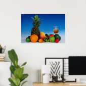 Vruchtensoorten en vruchtensap poster (Thuiskantoor)