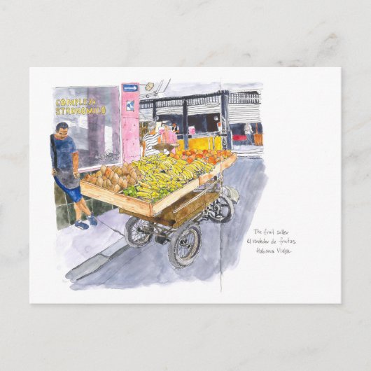 Vruchtenverkoper in Old Havana, Cuba Briefkaart (Voorkant)