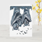 Vruchtenvleermuiskunst Blanke Wenskaart Kaart (Gele Bloem)